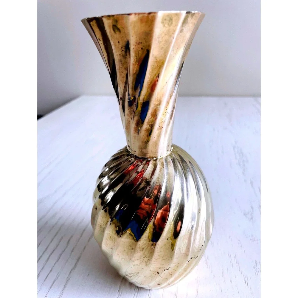 Vintage Swirl Design Brass Vase Made in India‎